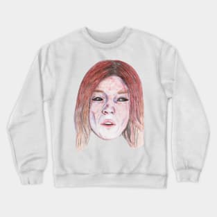 Girl With Black Sclera Eyes Crewneck Sweatshirt